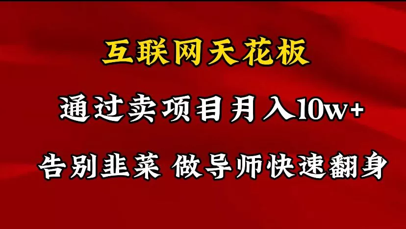 导师训练营互联网的天花板，让你告别韭菜，通过卖项目月入10w+，一定要...