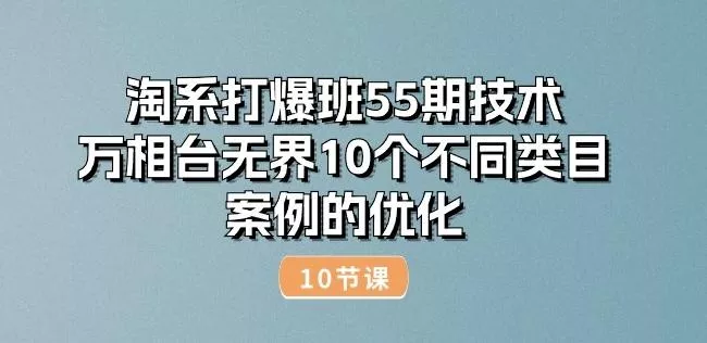 淘系打爆班55期技术：万相台无界10个不同类目案例的优化(10节)