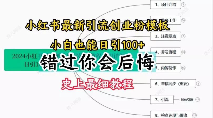 2024小红书引流创业粉史上最细教程,手把手教你引流【揭秘】